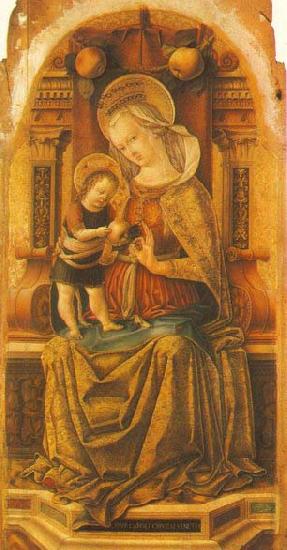CRIVELLI, Carlo Virgin and Child Enthroned around oil painting image